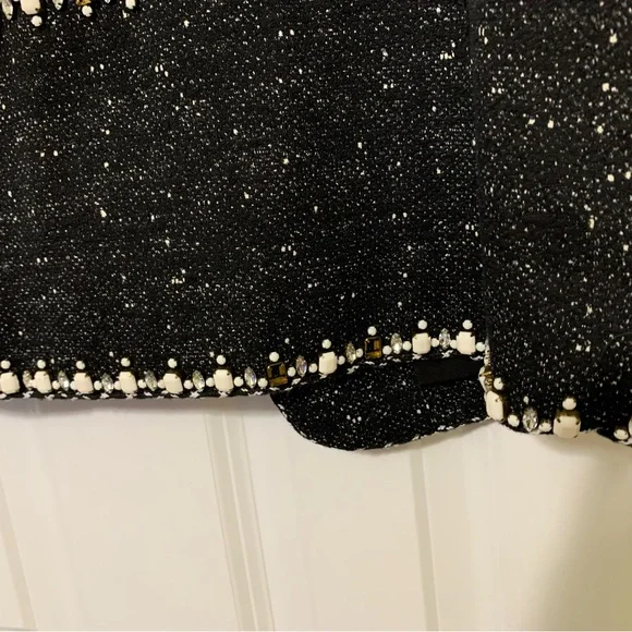 Kempner Size 8 Statement Blazer Jacket Embellished Black White Silk Lined - Picture 9 of 9